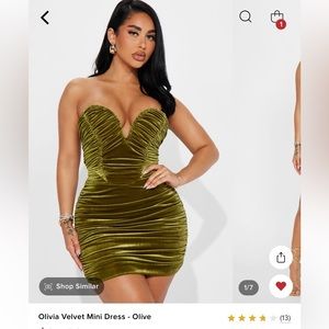FASHION NOVA - Olive Strapless Dress